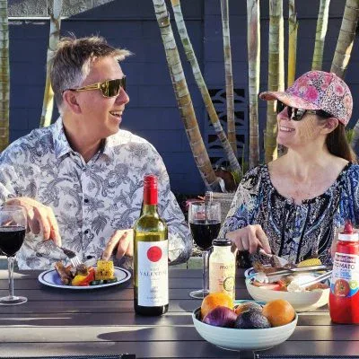 guests enjoying a meal in the almare motel bbq area